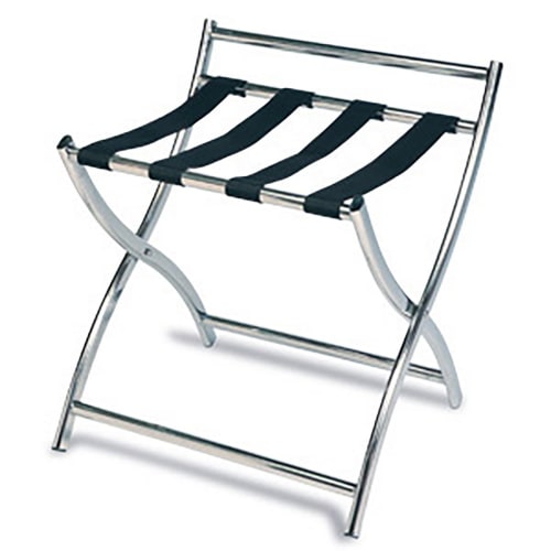 Luxury Series Luggage Rack, Stainless Steel with Black Straps